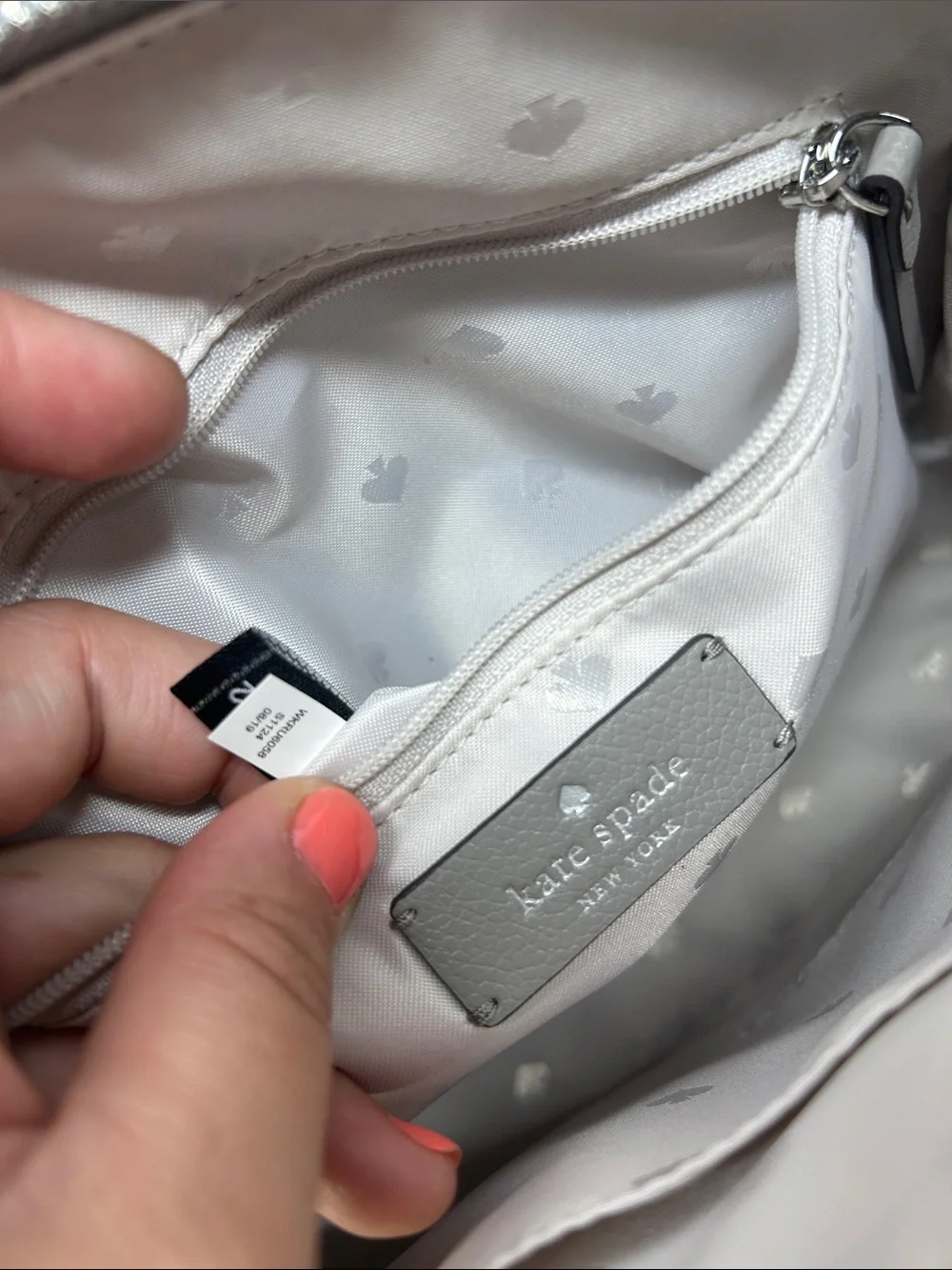 6359 kate spade gray dome satchel with teal patterned scarf 268506359